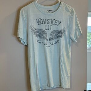 Express Sky Blue Graphic Tee for Men